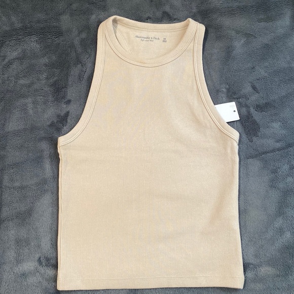Abercrombie & Fitch Tops - New Abercrombie and Fitch Ribbed Racerback Beige Tank Top Size XS